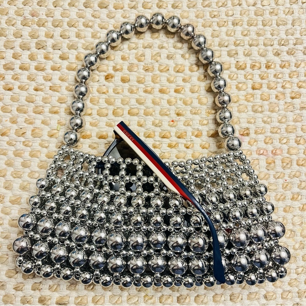 Mirrorball Silver Beaded Shoulder Bag – Valentine’s Night Out - Picture 4 of 7